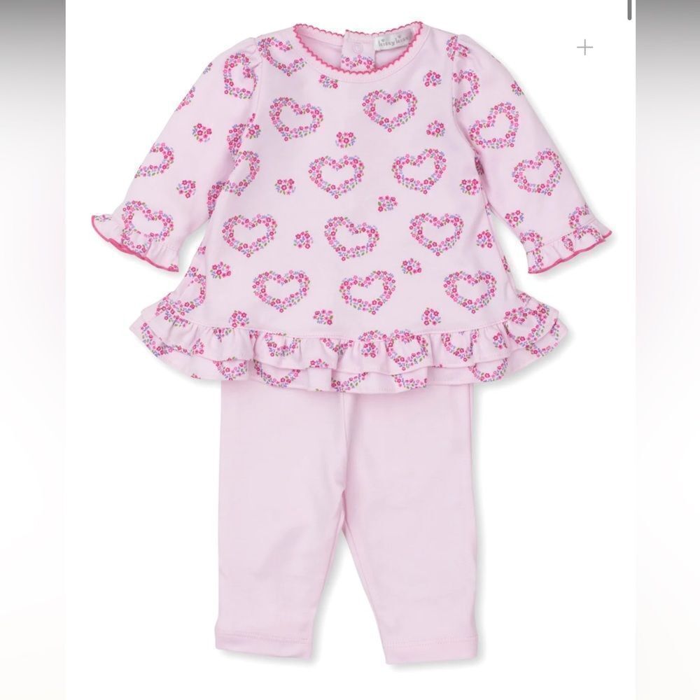 NWT KISSY KISSY HEARTS ABLOOM LEGGING SET 3/6M